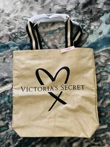 Neu Victoria’s Secret BEUTELTASCHE Gold Glitzer Herz - Bild 1 von 6