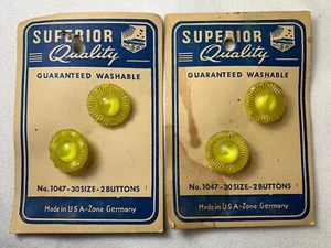 Vintage SUPERIOR Qualität Gold Glanz GELB Glasknöpfe Augen Floral I - Bild 1 von 6