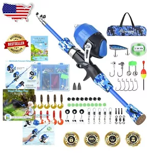 Kids Fishing Rod Combo: Portable Telescopic Fishing Pole & Spincast Reel Set - Picture 1 of 9