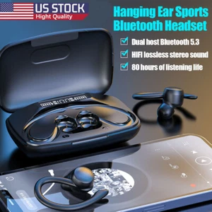 Bluetooth 5.3 Wireless Headphones Earphones Ear buds For iPhone Google Android - Photo 1 sur 11