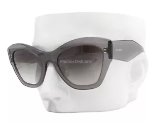 Gafas de sol Miu Miu SMU 11P ROY-0A7 gris transparente con logotipo dorado - LEER - Imagen 1 de 10