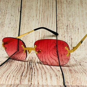 Men Sunglasses Fashion Style Square Luxury Gold Frame Hip Hop Shades Clear Lens - Picture 1 of 4