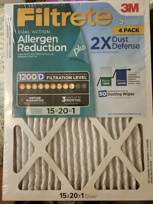 3M Filtrete Air Filter MPR 2800 2200/Smart 1900 1550 1500 1200D 1200. 4 pack - Image 1 of 2