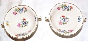 2 ciotole vintage ABERDEEN porcellana doppio manico bellissimo disegno floreale - Foto 1 di 3