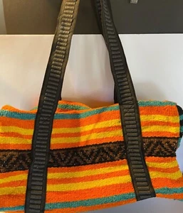 Overnight Bag Serape Mexican blanket Multi-colored - Picture 1 of 10