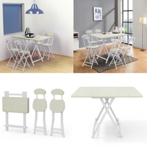 Small Folding Table and Chairs 3/5PCS Bar Kitchen Dining Breakfast Furniture Set - Picture 1 of 16