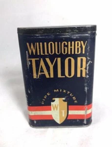 Vintage Willoughby Taylor Smoking Tobacco Tin Can Antique - Picture 1 of 11