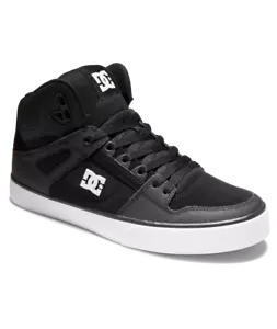 DC SHOES MENS PURE HIGH TOPS.NEW BLACK LEATHER HI SKATE SHOES BOOTS TRAINERS S24 - Picture 1 of 7