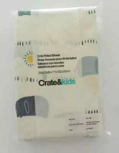NIP Crate & Kids Elephant Baby Fitted Crib Sheet - Picture 1 of 8