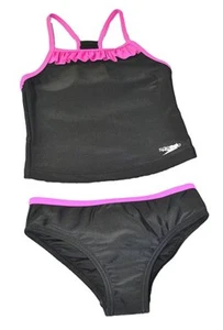 Speedo Girls Sporty Splice Tankini Swimwear 2 Piece Swimsuit        -      AB-21 - Picture 1 of 2