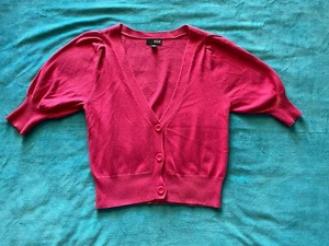 CÁRDIGAN ANA Rosa Caliente Cuello en V Estilo a.n.a. Suéter Botón Frontal ~ Talla MEDIANA M - Imagen 1 de 2