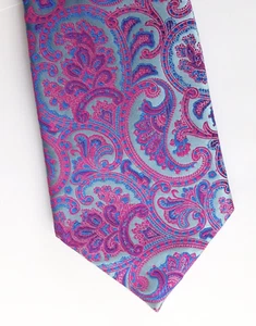 M&S padded silk tie Marks and Spencer Paisley pattern 62 inches long - Picture 1 of 3