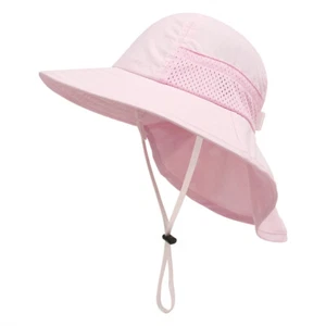 Kid Baby Sun Hat Summer Cotton Bucket Hats For Boy Girl Toddler Unisex Beach Cap - Picture 1 of 18
