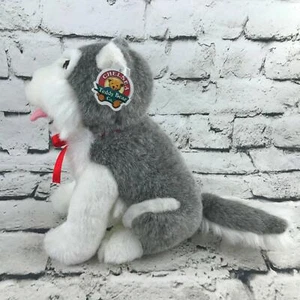 Chelsea Teddy Bear Co Husky Dog Plush Gray White Sitting Stuffed Animal Soft Toy - Picture 1 of 7