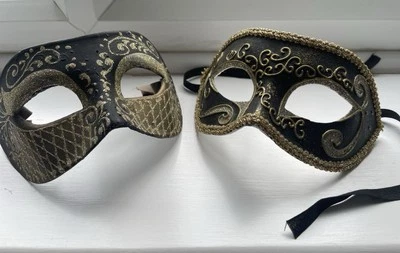 Pair of Balocolic Venetian Paper-mache Masquerade Masks - Image 1 of 4