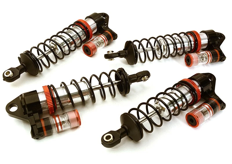 Integy C28801SILVER CNC Piggyback Shock Upgrade for Traxxas Bandit 2WD (4-Pack)
