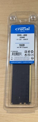 NEW Crucial 1X 16GB PC5-38400 DDR5-4800 4800MHz UDIMM Memory Module CT16G48C40U5 - Image 1 of 4