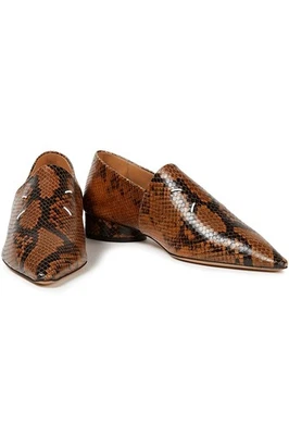 RRP €725 MAISON MARGIELA Leather Loafer Shoes US6 UK3 EU36 Snakeskin Print - Image 1 of 4