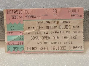 MOODY BLUES - Sept. 16, 1993 - SDSU Open Air Theater - CONCERT TICKET STUB - Picture 1 of 2