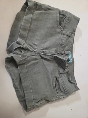 Jeans de cera - Pantalones cortos de mezclilla verdes con cierre de botones para niñas Foto 1 de 4