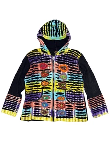 Rising International Damen 1X Pullover Jacke Full Zip Rainbow Indie Hippie - Bild 1 von 7