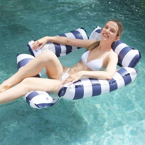 4-in-1 Inflatable Pool Float Hammock Lounge Chair Adults, Dark Blue 47" X 47 " - Picture 1 of 12