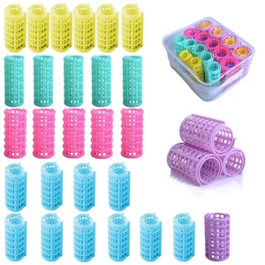 3/30 Pieces Plastic Hair Rollers Curlers Self Grip Rollers Hairdressing Curlers - Picture 1 of 13
