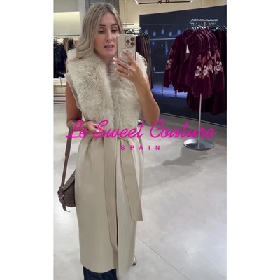 CHALECO CUELLO PIEL SINTÉTICA COLECCIÓN ZARA MUJER FW25 CRUDO ZW TODAS LAS TALLAS 8491/261/712 Foto 1 de 3