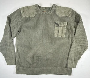 Orvis Pull Over Sweater Men’s XL Hunter Green Hunting Military Patches Outdoors - Picture 1 of 10