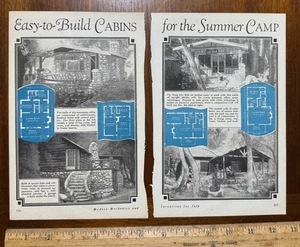 Vintage 1930s article Easy-to-Build Cabins for the Summer Camp Floor Plans Homes - Picture 1 of 1