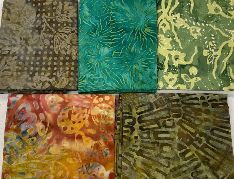 FAT QUARTER BUNDLE OF 5 - FQ1418 - BATIK - Image 1 of 1