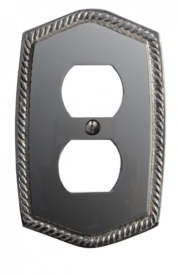 RENOVATORS SUPPLY MANUFACTURING Switchplate Roped Chrome 5 1/16" H Single Switch Solid Brass Renovators Supply