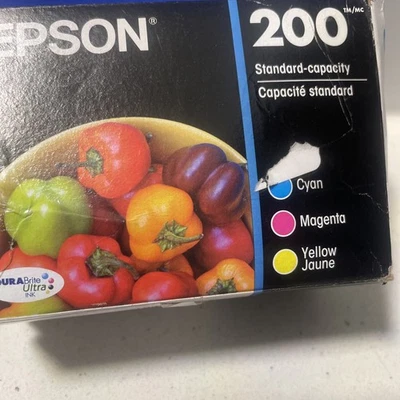 Genuine EPSON 200 COLOR INK Cartridges Exp 4/28 New  Cyan Magenta Yellow - Image 1 of 4