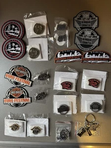 Harley Davidson Pin Patch And Keyring Collection 22 Items. - Picture 1 of 16