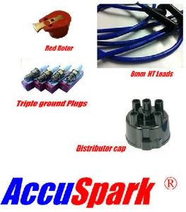 Triumph Spitfire 1500 cc, cables azules 8 mm HT, enchufes AC12C, rotor rojo y tapa 45D - Imagen 1 de 1