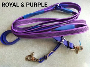 BLUE BIOTHANE / RUBBER REINS colours mini Shetland Pony Cob Full  20mm - Picture 1 of 54