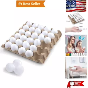 30 PCS White Plastic Eggs Paintable Easter Eggs Fake Eggs for Crafts Easter H... - Picture 1 of 7