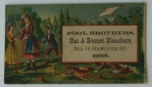 Gradas de sombrero de colección Pool Brothers 16 Hanover St Boston con tarjeta comercial - Imagen 1 de 5