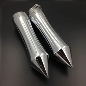 Poignées Spike Chrome 7/8 "22mm pour Honda Suzuki Kawasaki Yamaha Moto CB - Picture 1 of 5