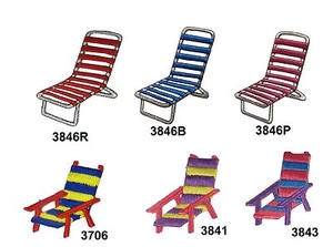 Tropical,Summer Bench Chair,Beach Lounger Embroidery Iron On Applique Patch - Picture 1 of 7
