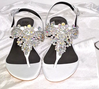 Sandalias Bellini para mujer cuña, estrás, playa, boho, noche, Fairycore, 10 W Foto 1 de 4