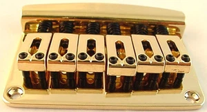 PUENTE DE GUITARRA ELÉCTRICA DORADO HARDTAIL a través del cuerpo - Imagen 1 de 4