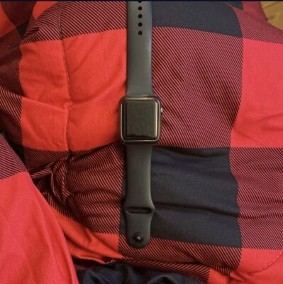 Apple Watch Series 3 38mm Space Gray Aluminum Case with Black Sport Band... - Image 1 of 4