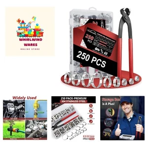 250 Stck. 14 Größen Einzelohr Schlauchschelle, 5,3-33,1 mm 304 Edelstahl Ohr Cla... - Bild 1 von 8