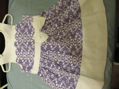 Vestido P27 Niñas J K Niñas Talla 4 Púrpura y Blanco Foto 1 de 4