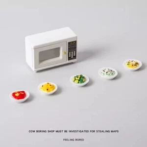 Miniatur-Mikrowellenmöbel im Maßstab 1/12 Puppenhaus weiß 6,5*2,5*4 cm - Bild 1 von 5