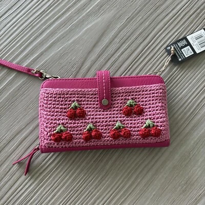 Bandolera grande para teléfono inteligente The Sak Iris rosa ganchillo cerezas nueva con etiquetas Foto 1 de 4