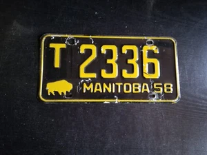 1958 Manitoba Truck License Plate - Picture 1 of 2