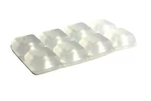8 x Elastikpuffer transparent Möbelpuffer 18 x18 mm Anschlagpuffer selbstklebend - Bild 1 von 1