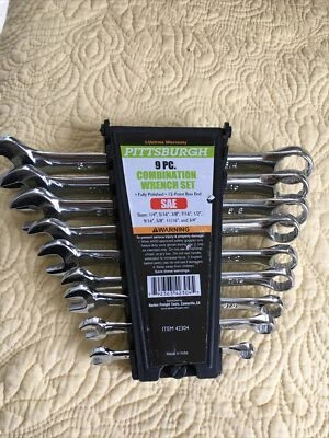Pittsburgh  9PC SAE & 9PC Metric Combine WRENCH SETS - SAE & METRIC Total 18 PCs - Image 1 of 4